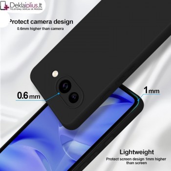 Silikoninis ploniausias dėklas su kameros apsauga - juodas (Google Pixel 10A)